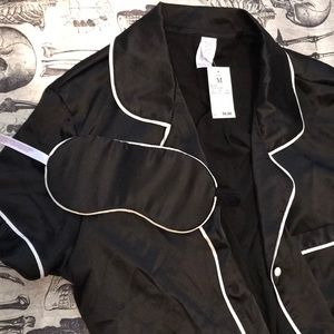Target silky black pj shirt and sleep mask